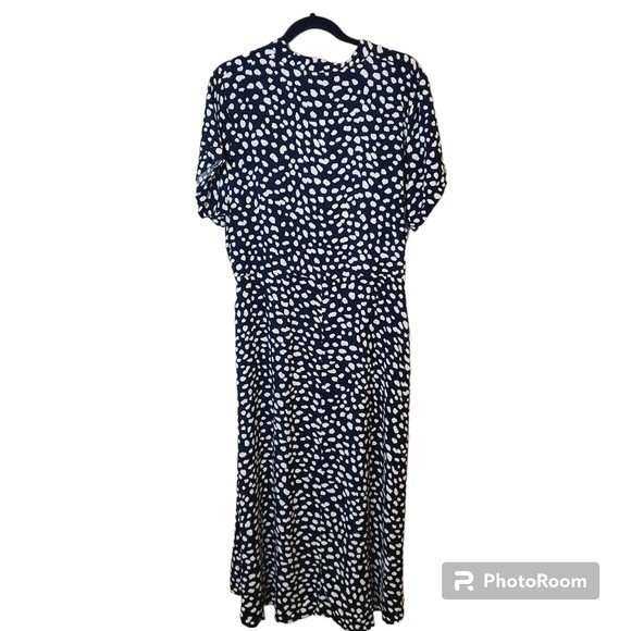 BROVAVE Short Sleeve Shirt Button Down Polka dot Midi dress - Picture 5 of 10